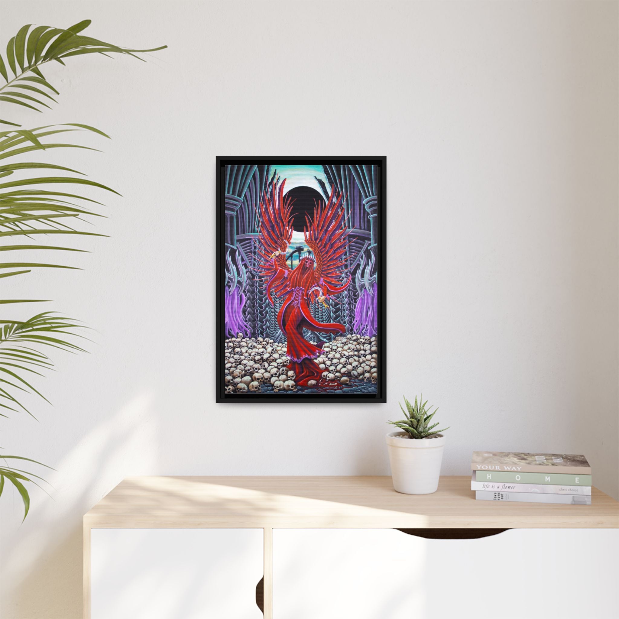 Framed Matte Wall Art – Queen in Red by James Neely Canvas Print