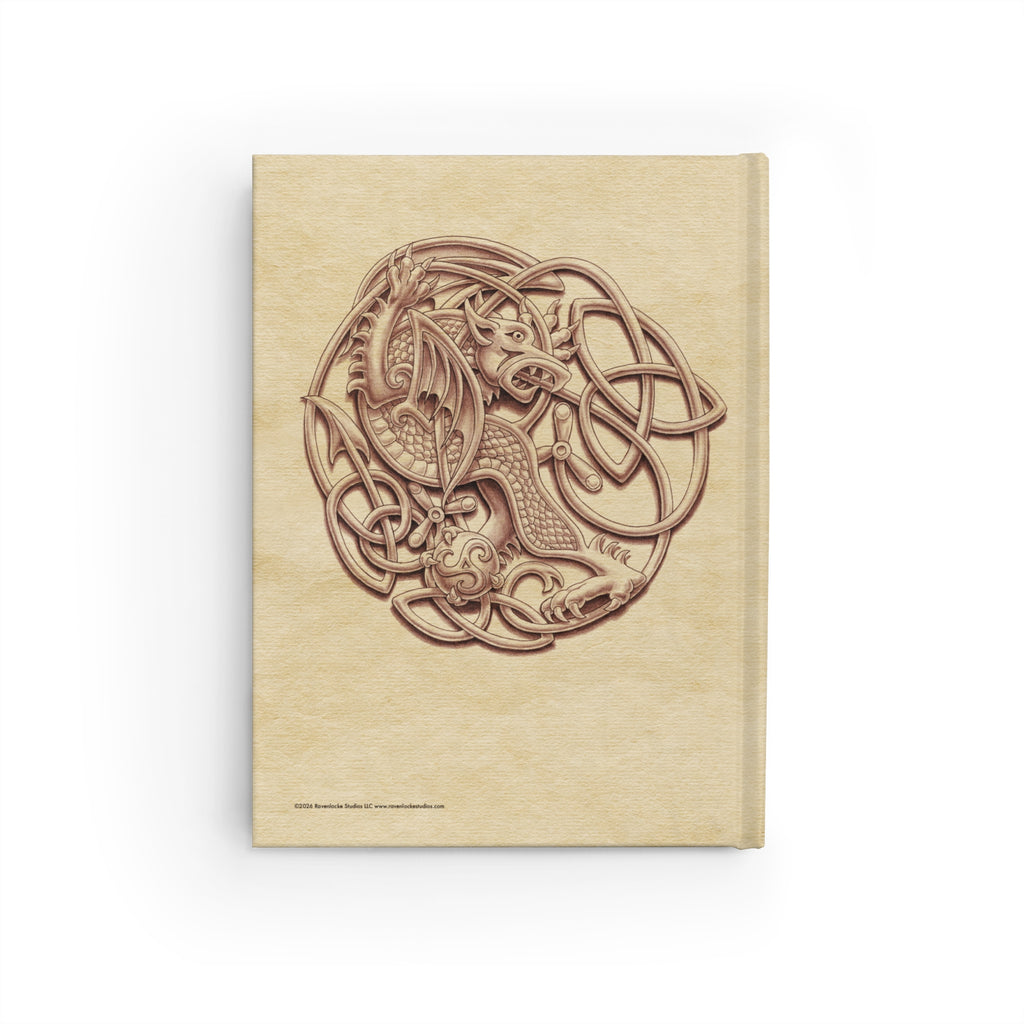 Dragon Celtic Knotwork Parchment-Effect Journal — Blank Notebook for Sketching & Writing
