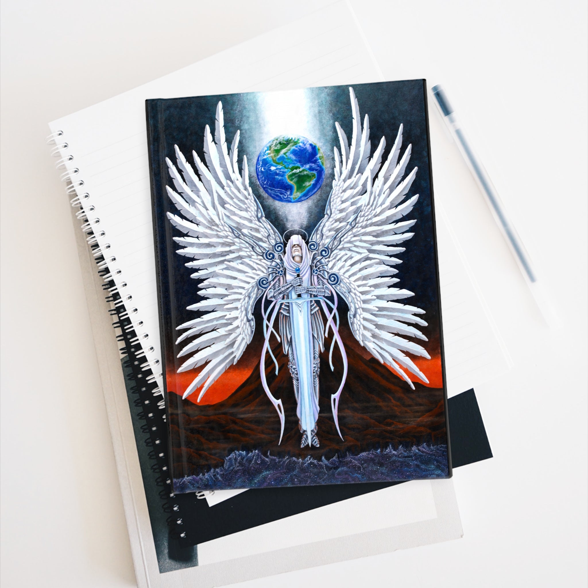 The Sentinel by James Neely – Angel Guardian Journal – Spiritual Earth & Wings Hardcover Notebook