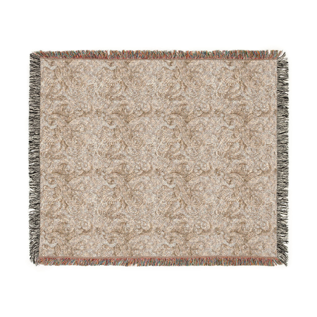 Woven Blanket — Biomechanical Tentacles Throw for Cozy Living Room or Cabin Decor - Tan