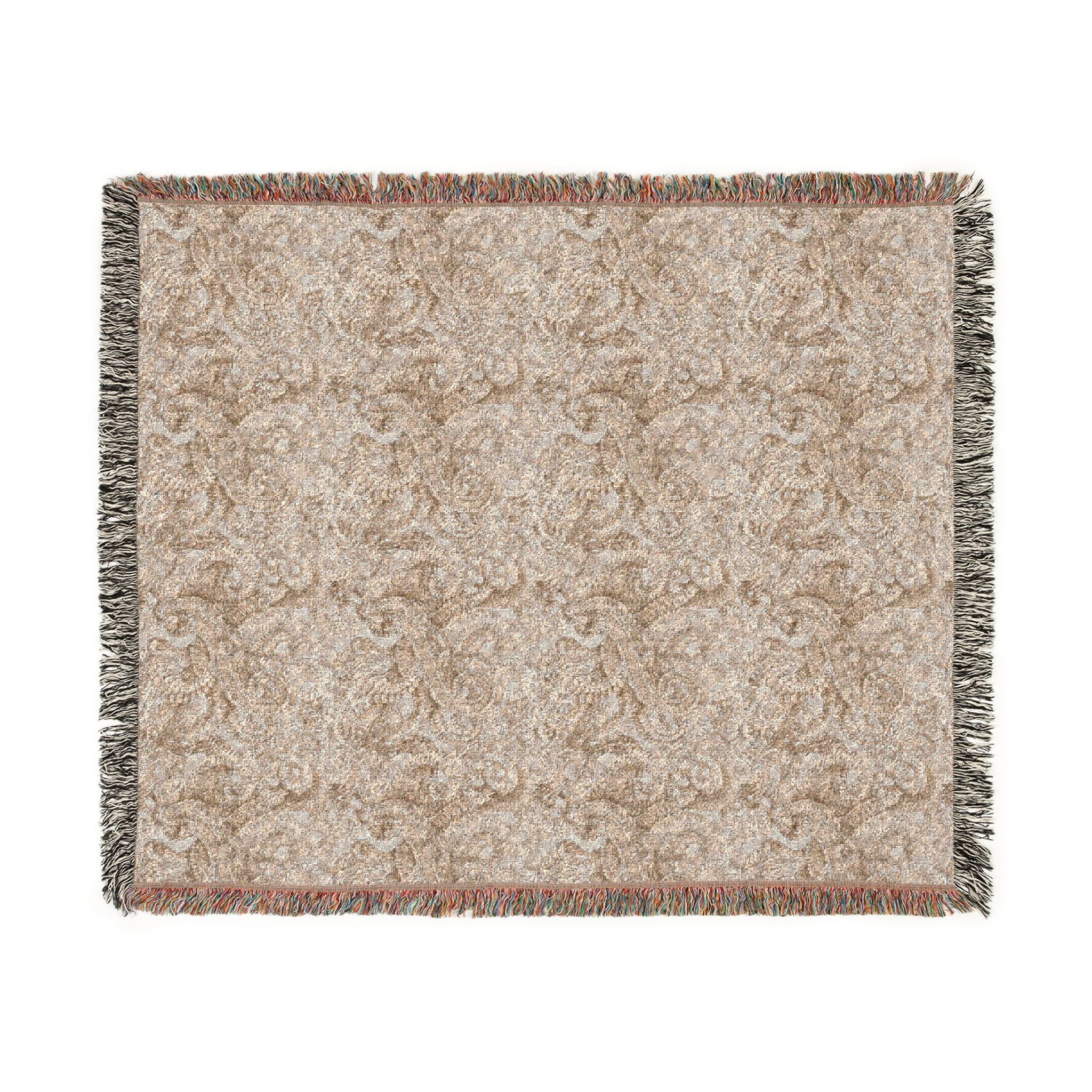 Woven Blanket — Biomechanical Tentacles Throw for Cozy Living Room or Cabin Decor - Tan