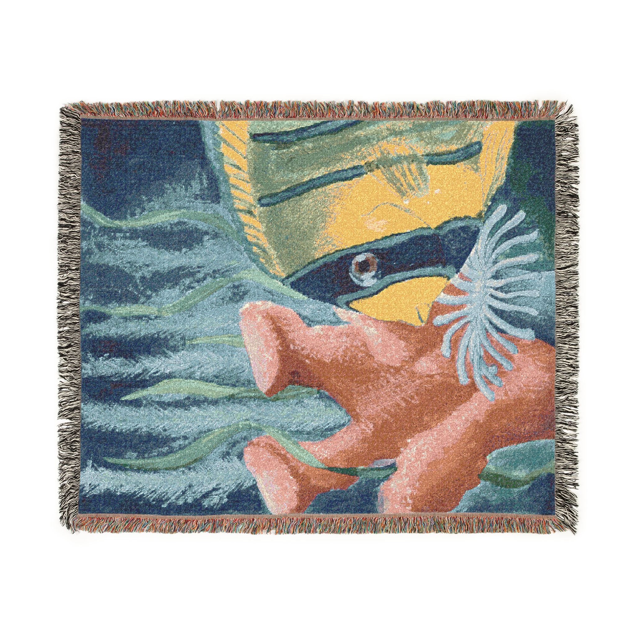 Coral Reef Woven Throw Blanket