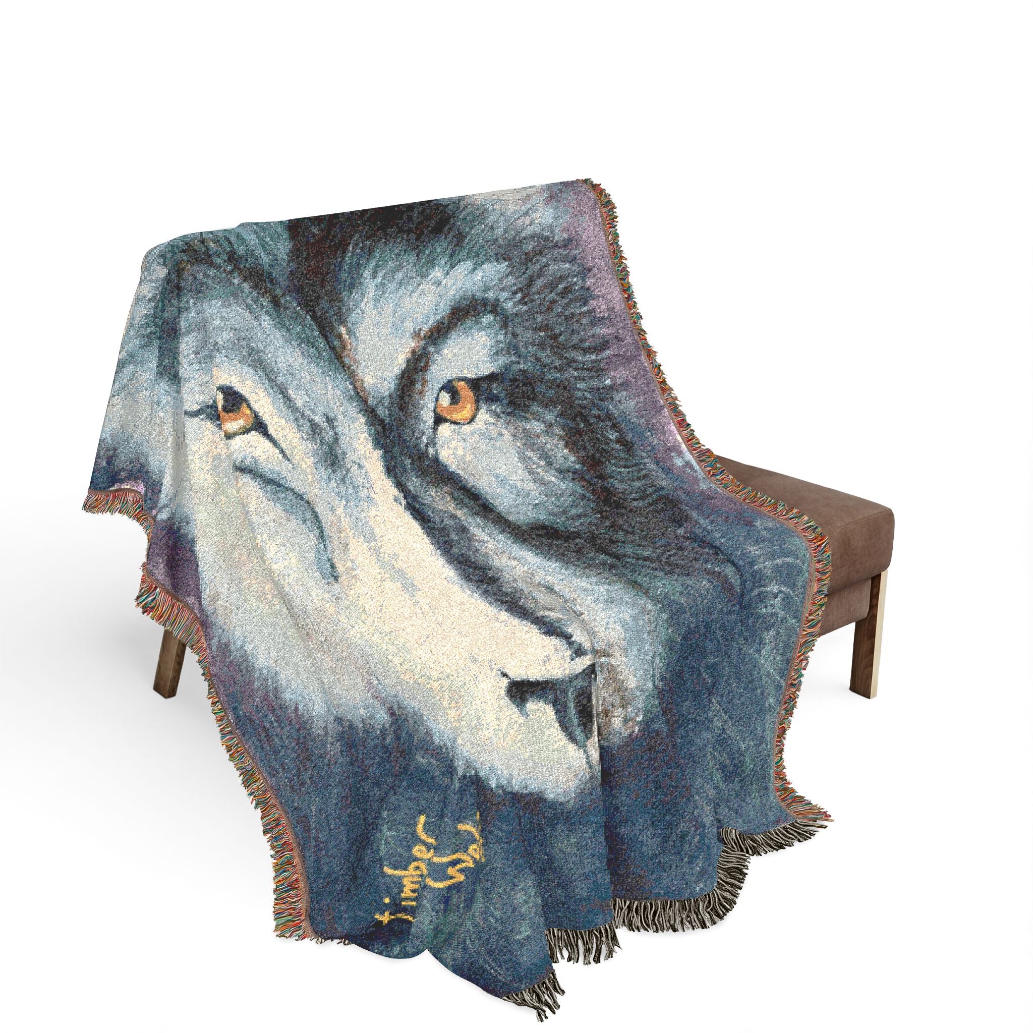 Timber Wolf Woven Blanket - Cozy Decorative Throw with Timber Wolf Design