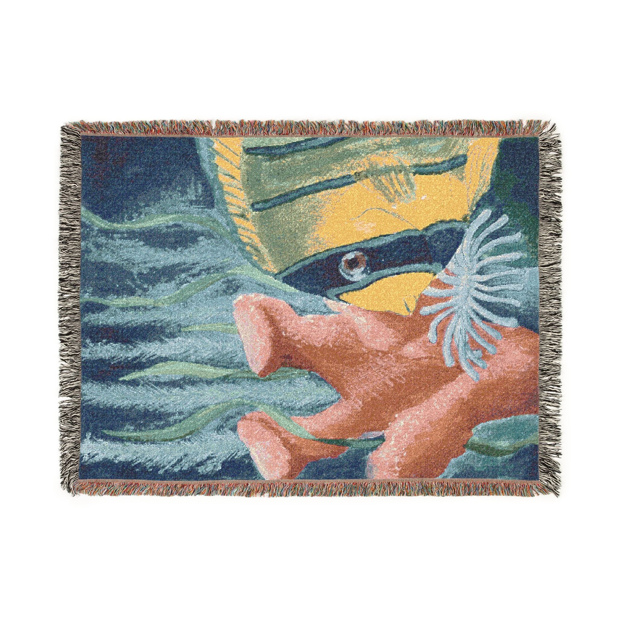 Coral Reef Woven Throw Blanket