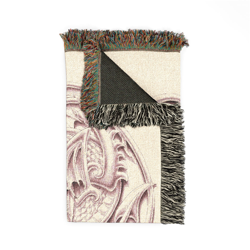 Celtic Knotwork Dragon Woven Blanket — Intricate Norse Dragon Throw