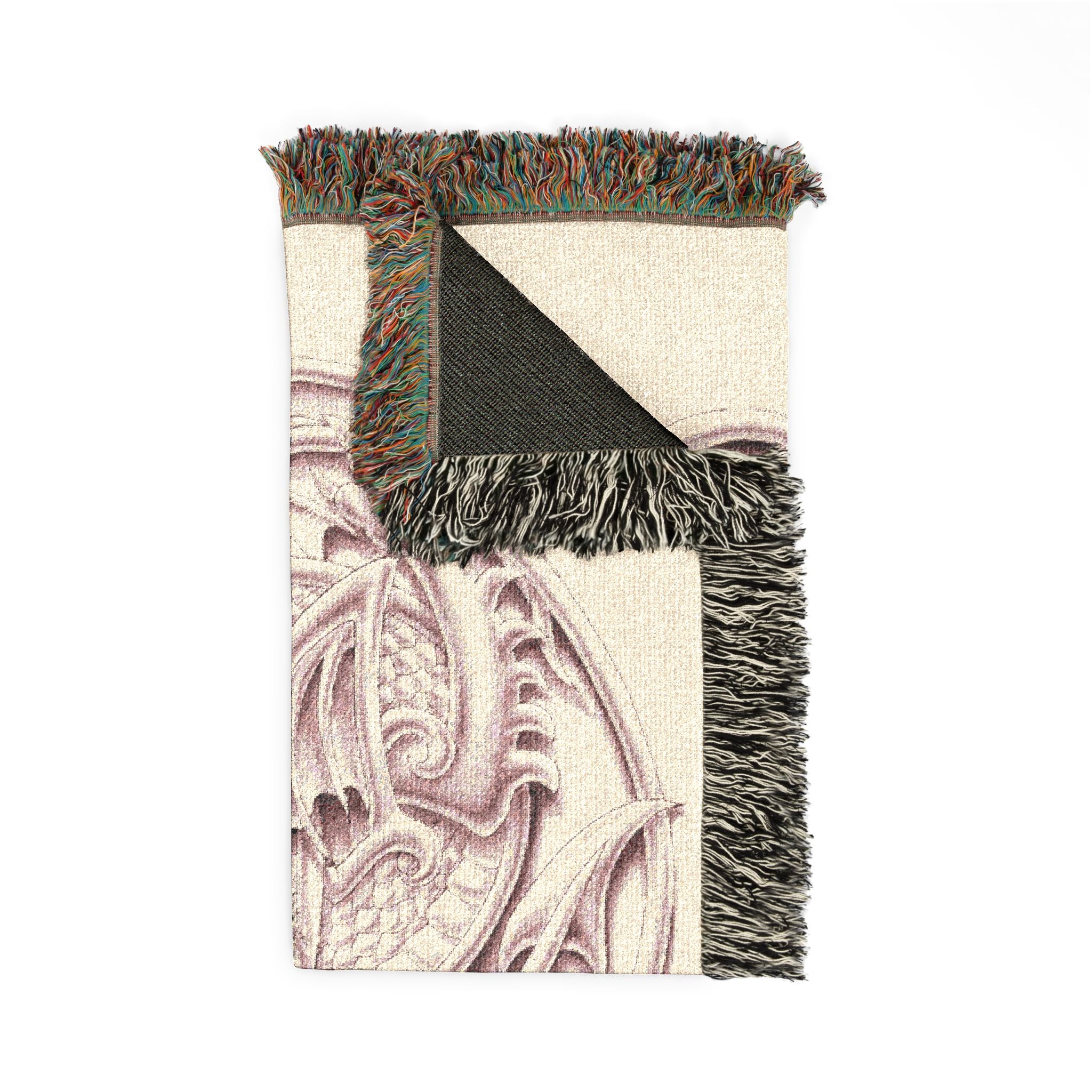 Celtic Knotwork Dragon Woven Blanket — Intricate Norse Dragon Throw