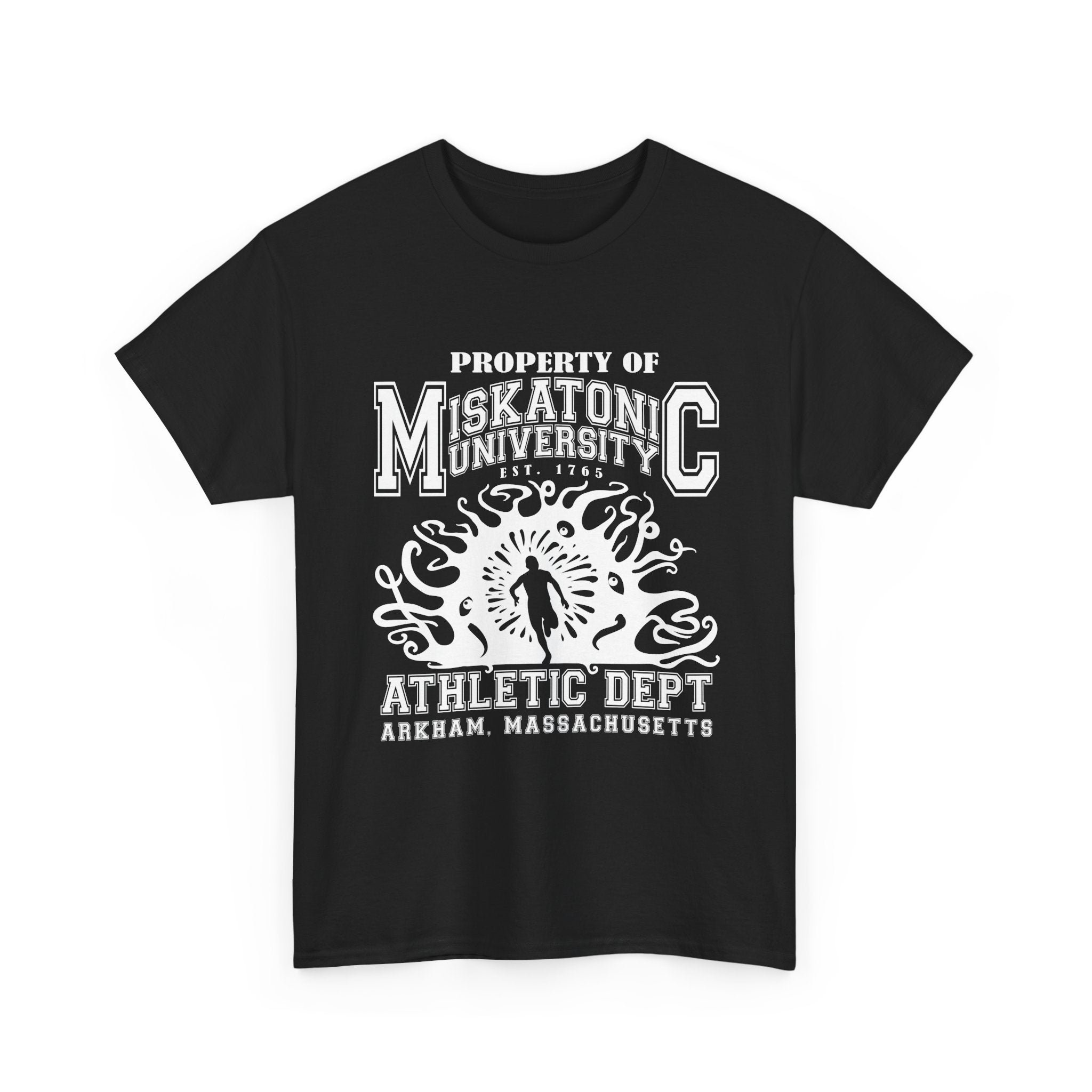 Miskatonic University Athletic Dept T-Shirt — Humorous Arkham Horror College Tee with Shoggoth