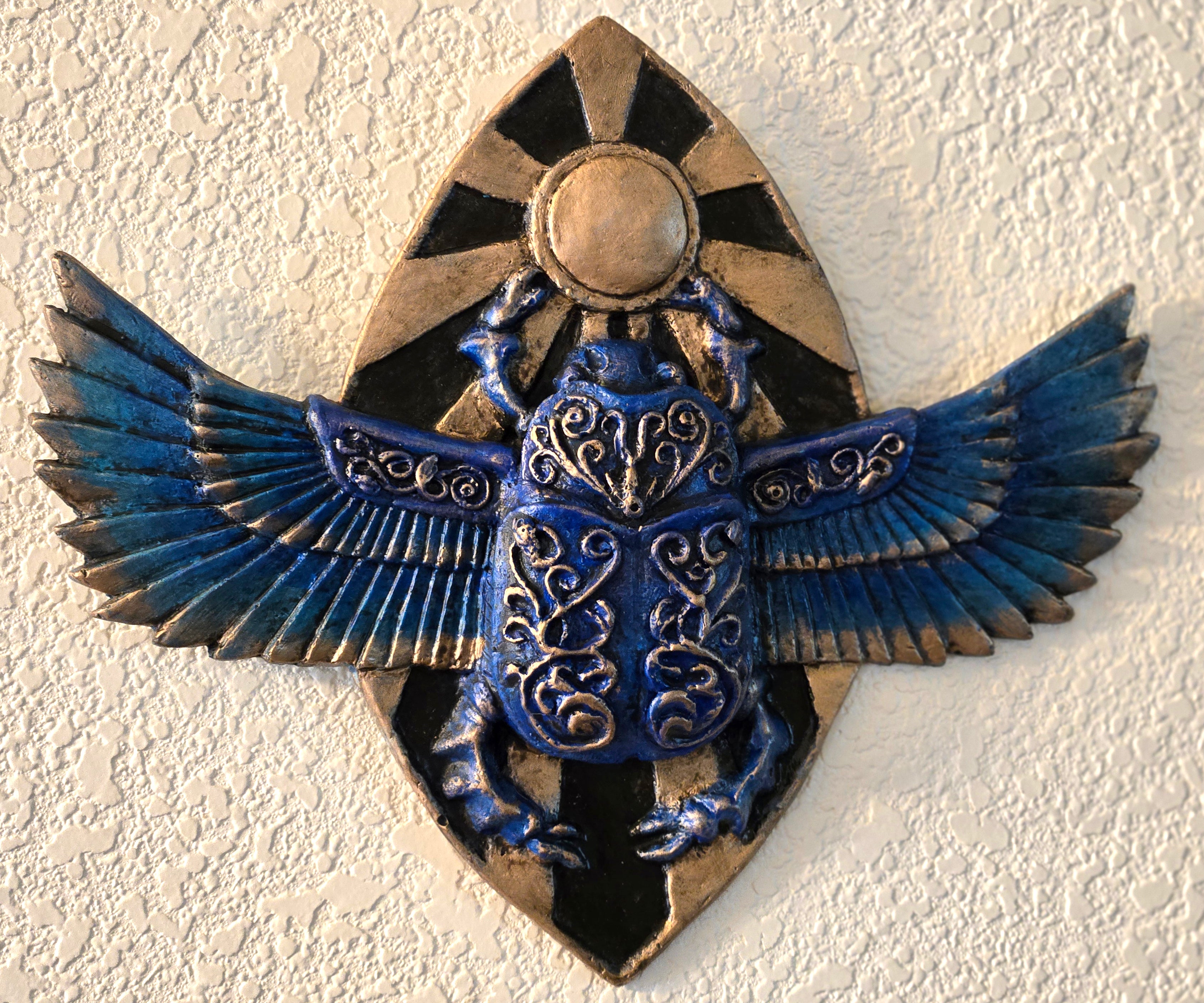 Solar Scarab – Handcrafted Scarab Beetle Wall Hanging