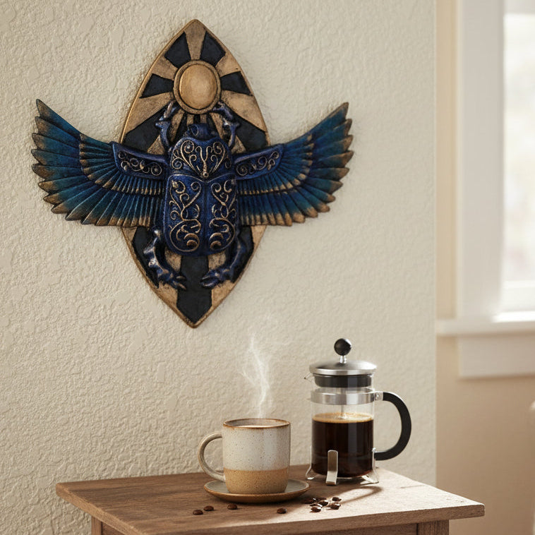 Solar Scarab – Handcrafted Scarab Beetle Wall Hanging