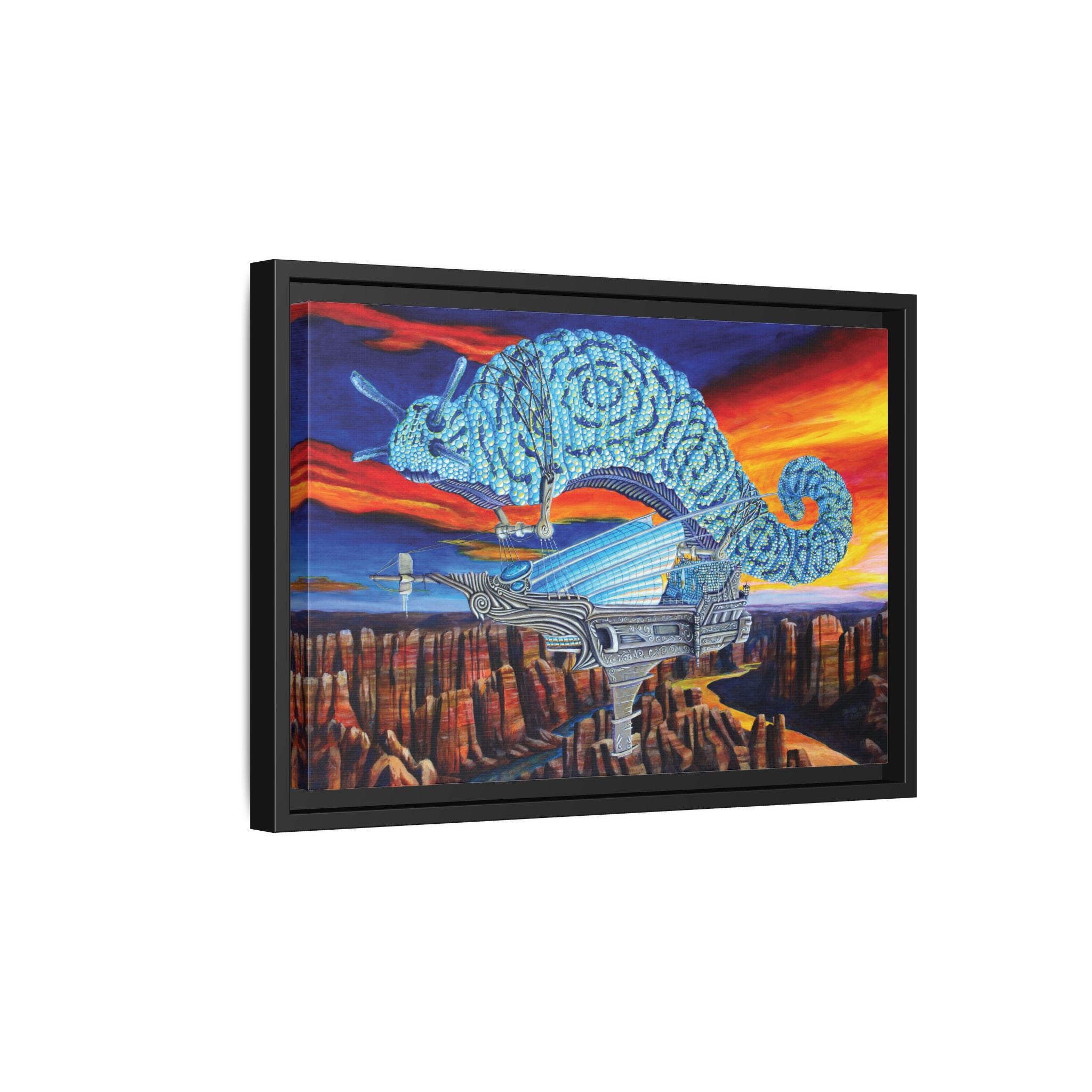 "Aloft at Dawn" Print by James Neely — Surreal Desert Framed Canvas Print from the original painting — Vibrant Sunrise Wall Art