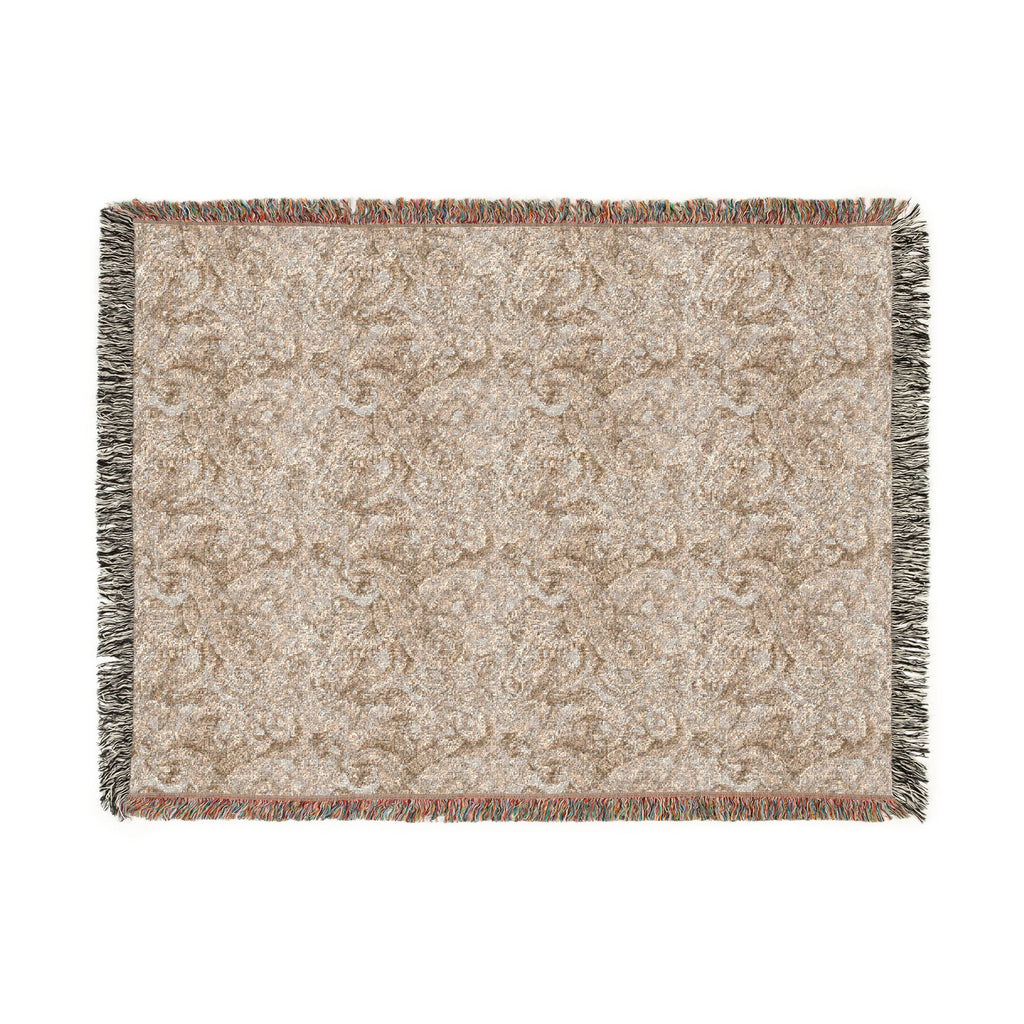 Woven Blanket — Biomechanical Tentacles Throw for Cozy Living Room or Cabin Decor - Tan