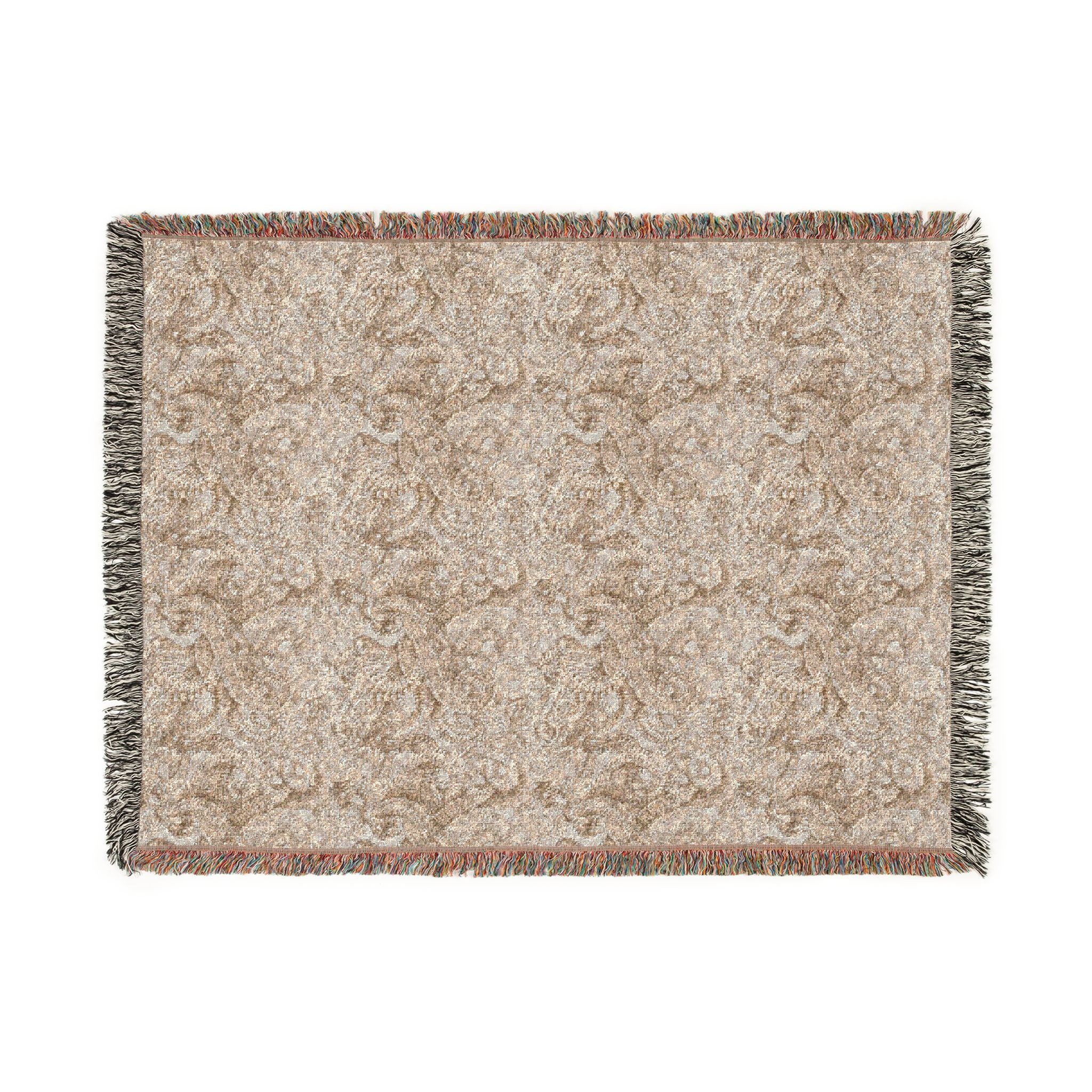 Woven Blanket — Biomechanical Tentacles Throw for Cozy Living Room or Cabin Decor - Tan