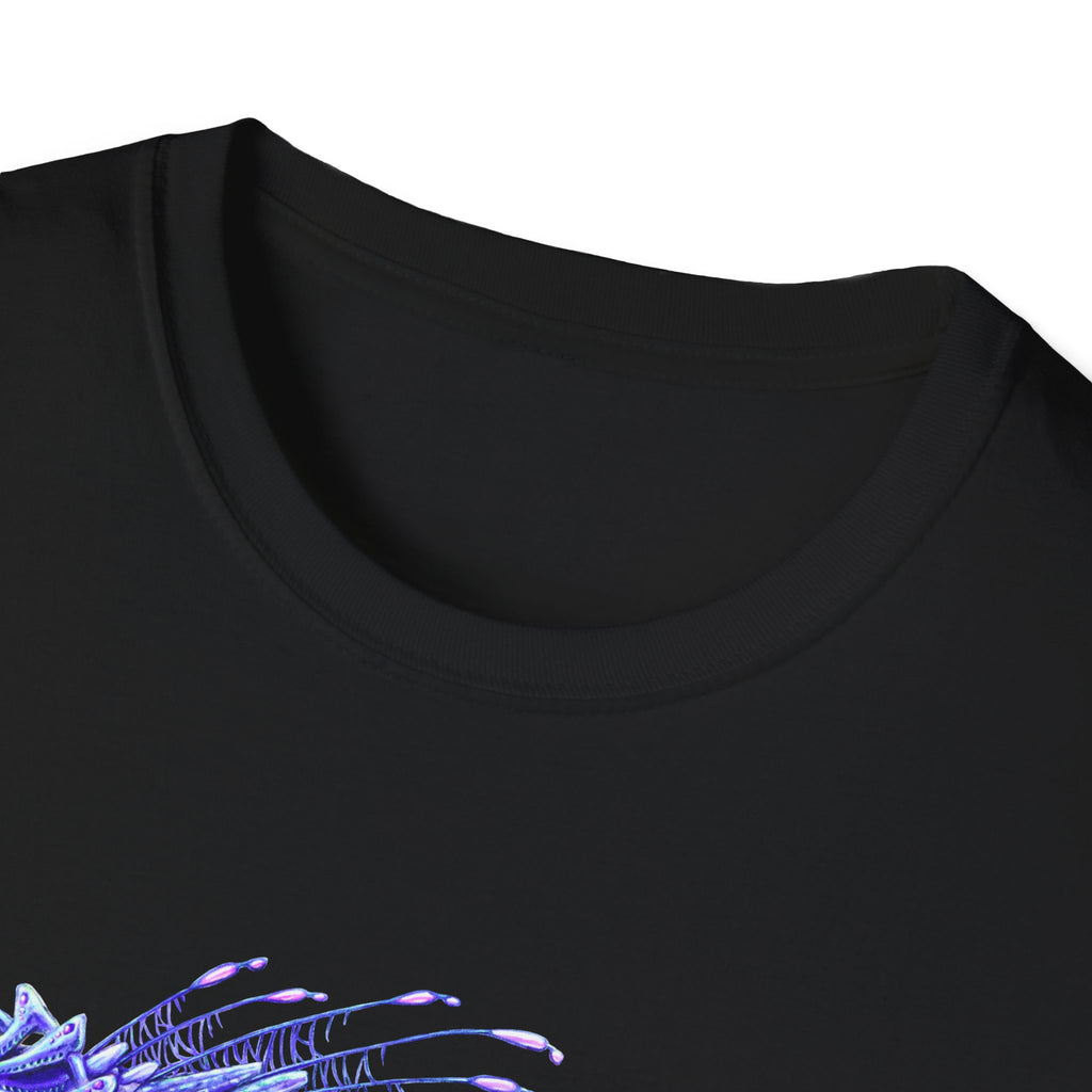 Alien Sea Creature T-Shirt — Neon Biomech Illustration Tee