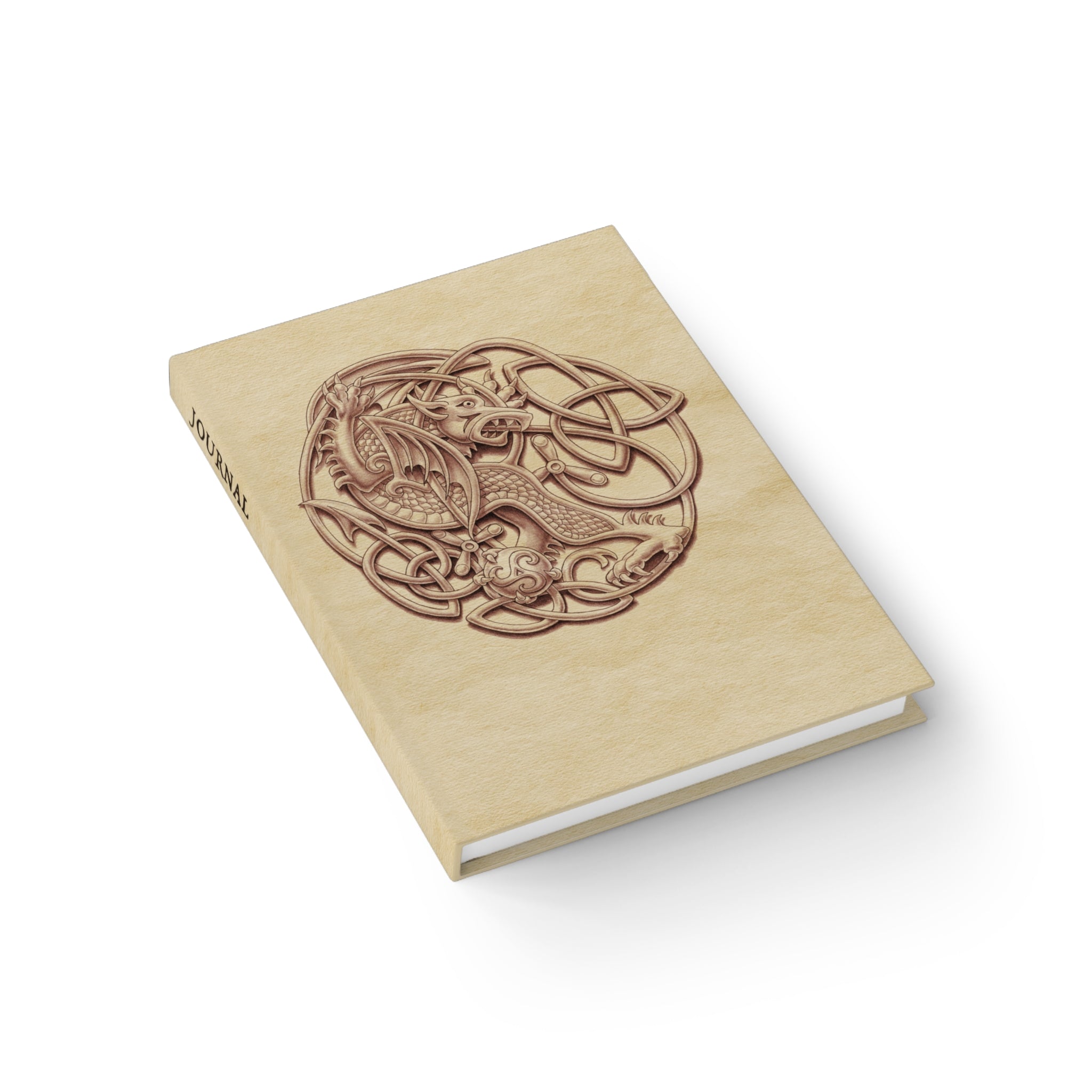 Dragon Celtic Knotwork Parchment-Effect Journal — Blank Notebook for Sketching & Writing