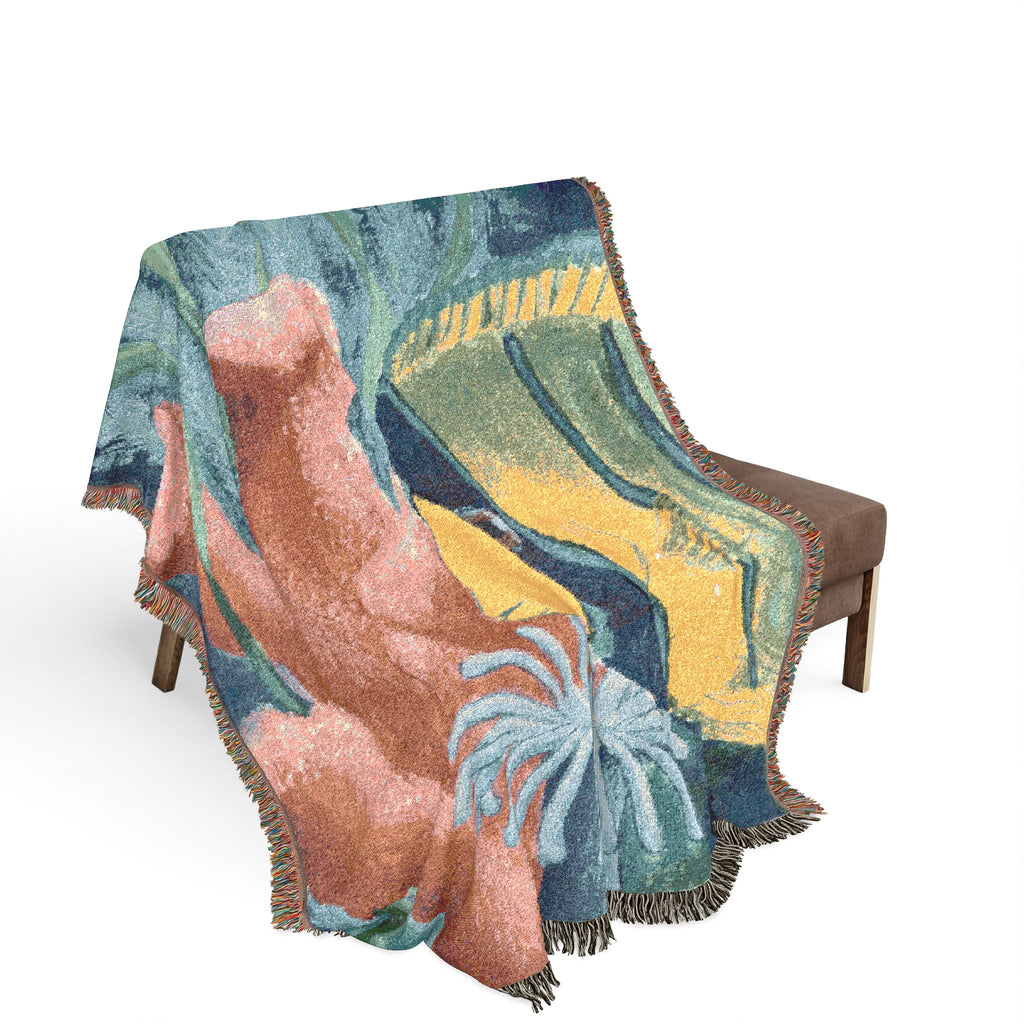 Coral Reef Woven Throw Blanket