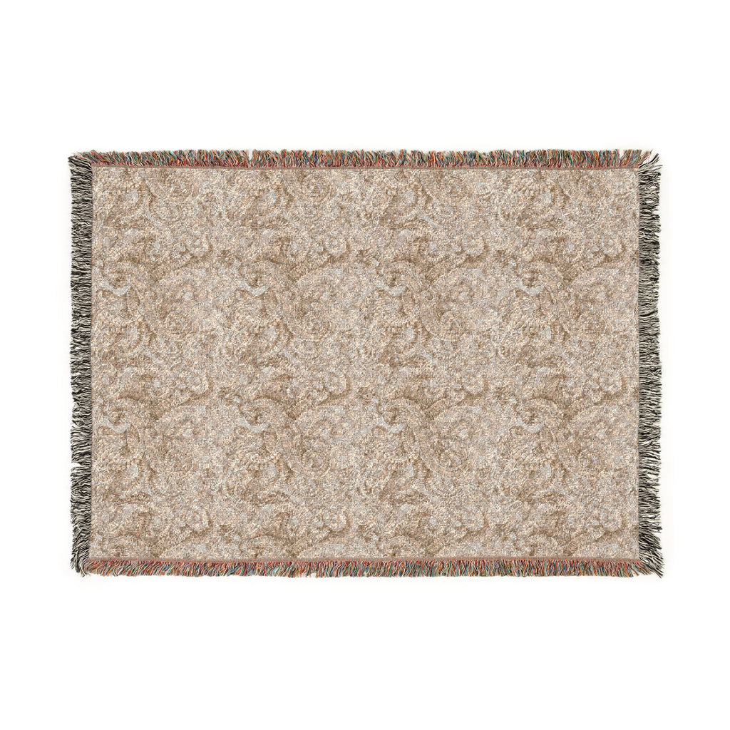 Woven Blanket — Biomechanical Tentacles Throw for Cozy Living Room or Cabin Decor - Tan