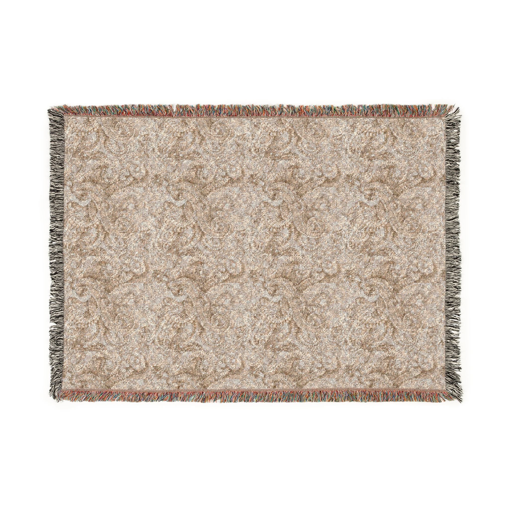 Woven Blanket — Biomechanical Tentacles Throw for Cozy Living Room or Cabin Decor - Tan