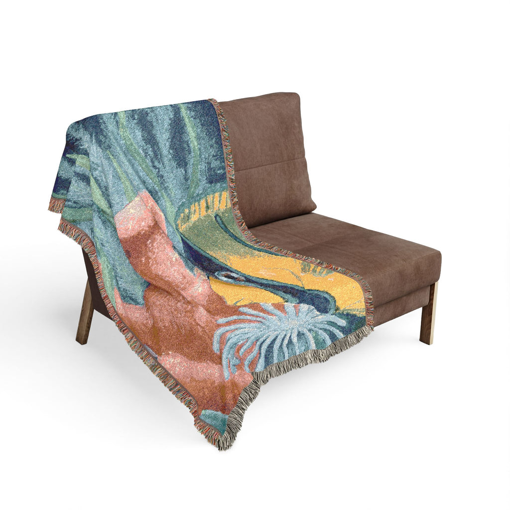 Coral Reef Woven Throw Blanket
