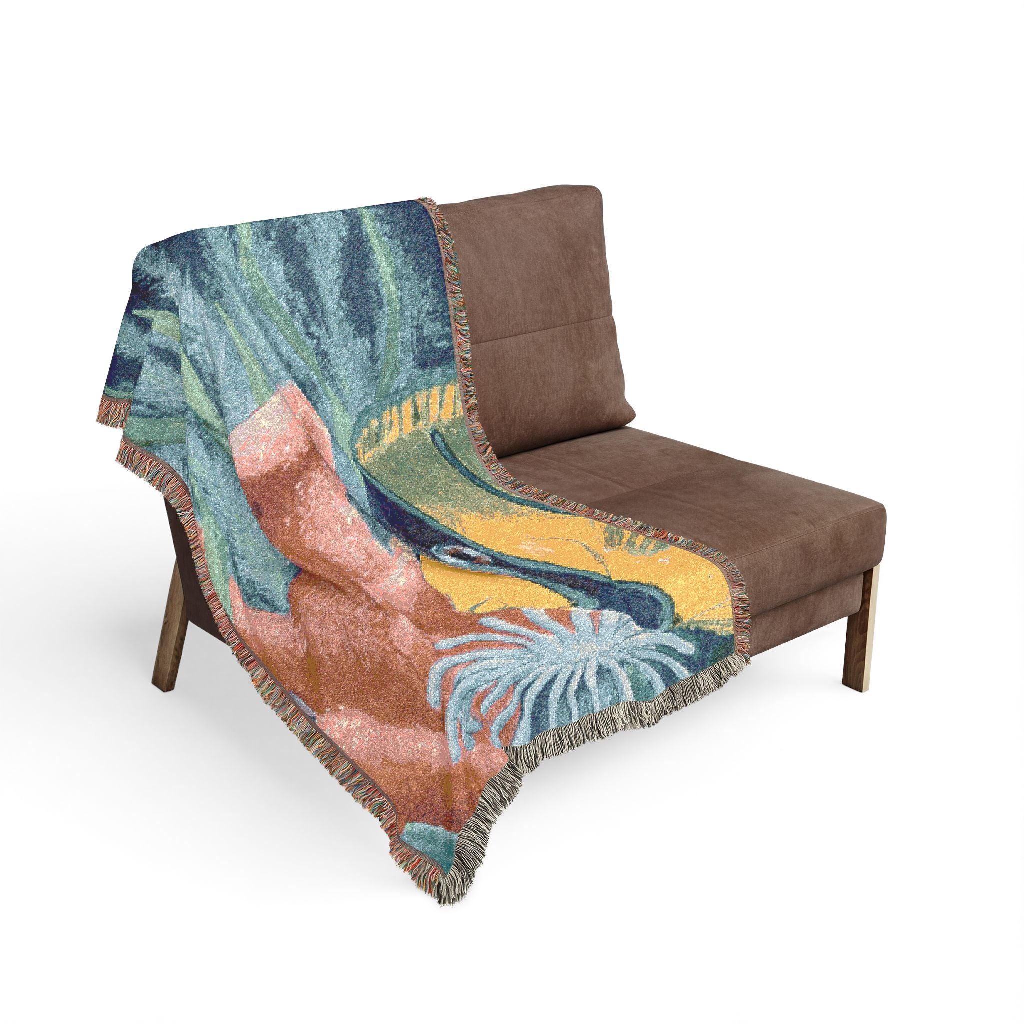 Coral Reef Woven Throw Blanket