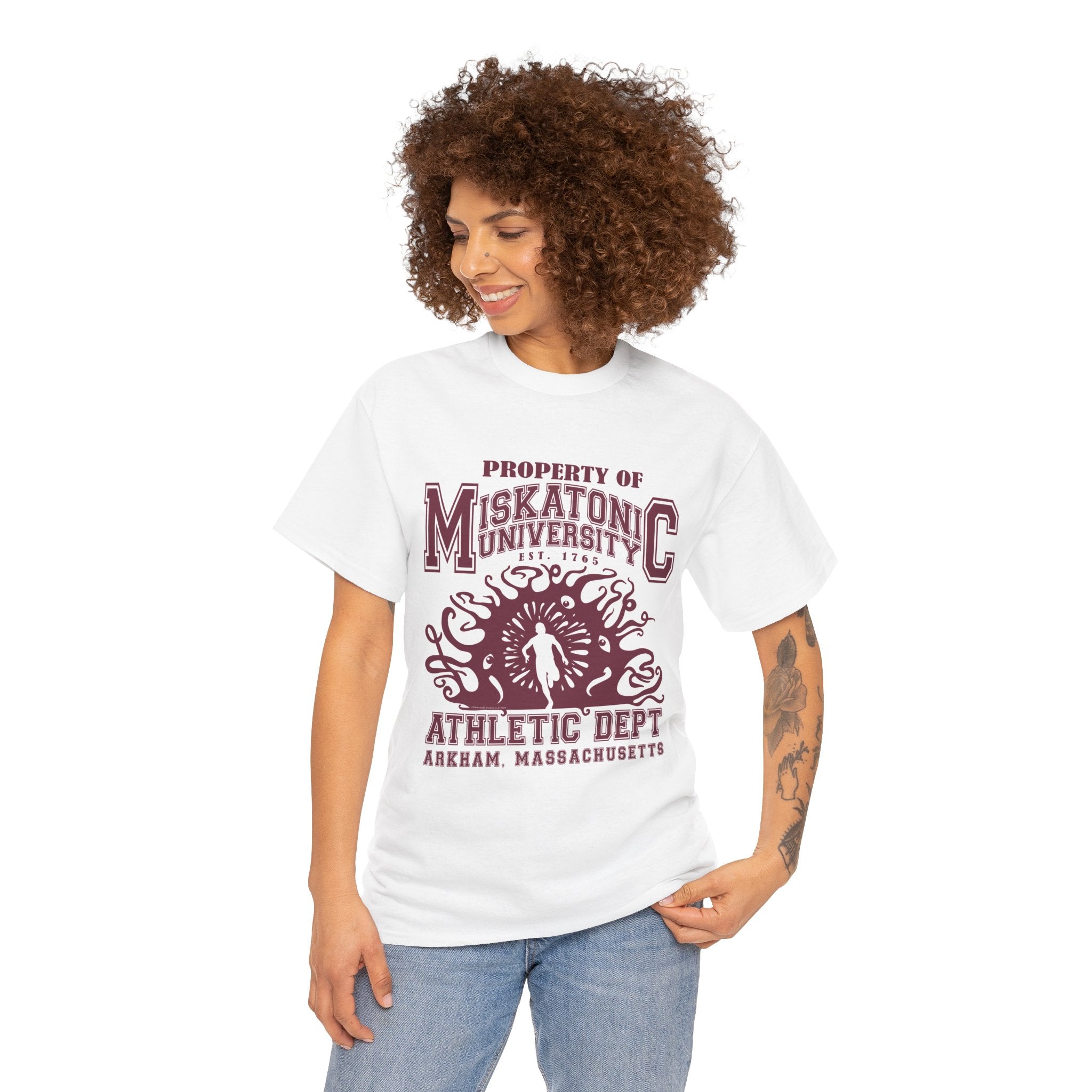 Miskatonic University Athletic Dept T-Shirt — Humorous Arkham Horror College Tee with Shoggoth