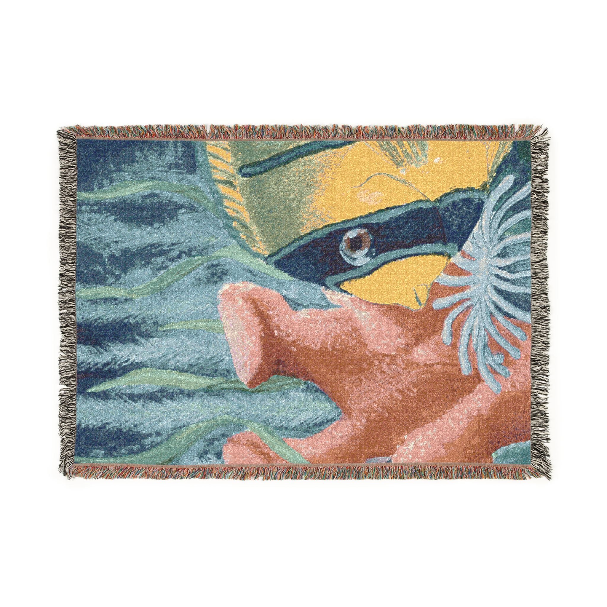 Coral Reef Woven Throw Blanket