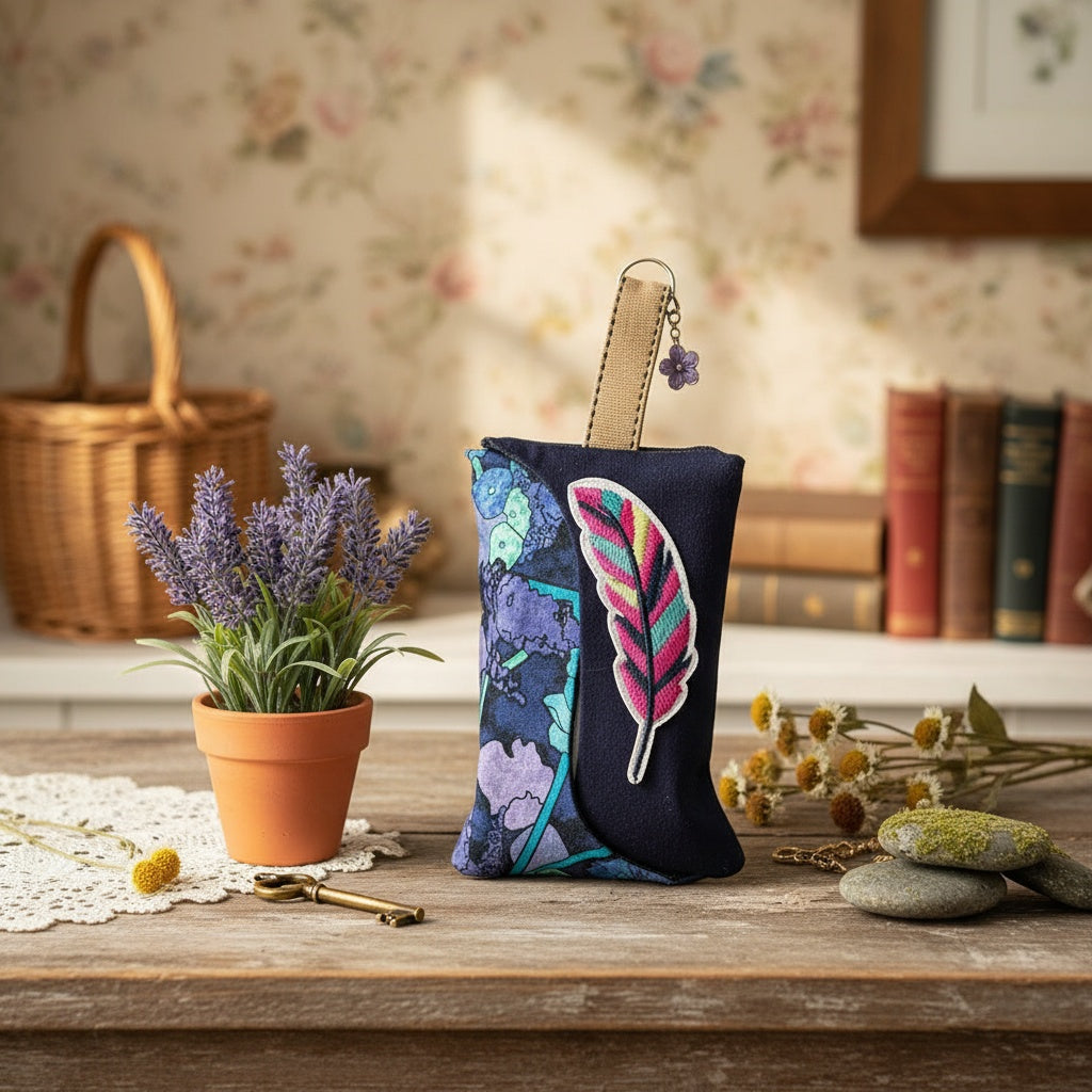 Travel Tissue Case Holder – Handmade from Recycled Cotton Fabric