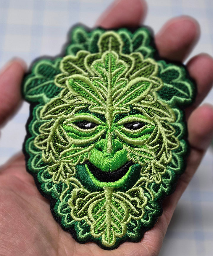 Green Man Embroidered Patch