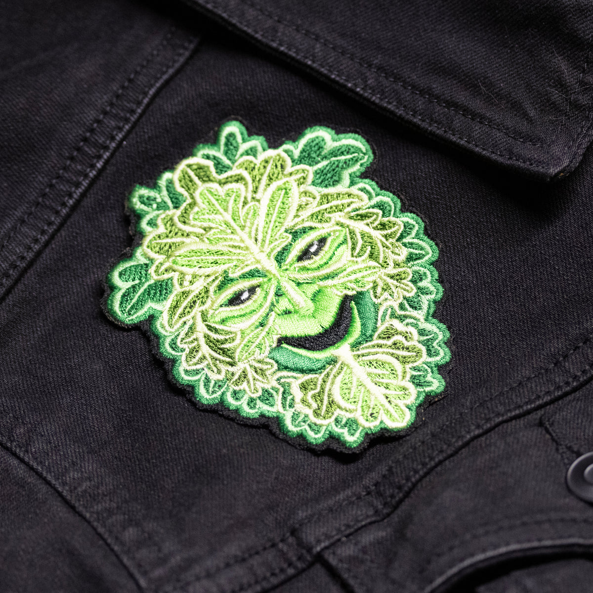 Green Man Embroidered Patch