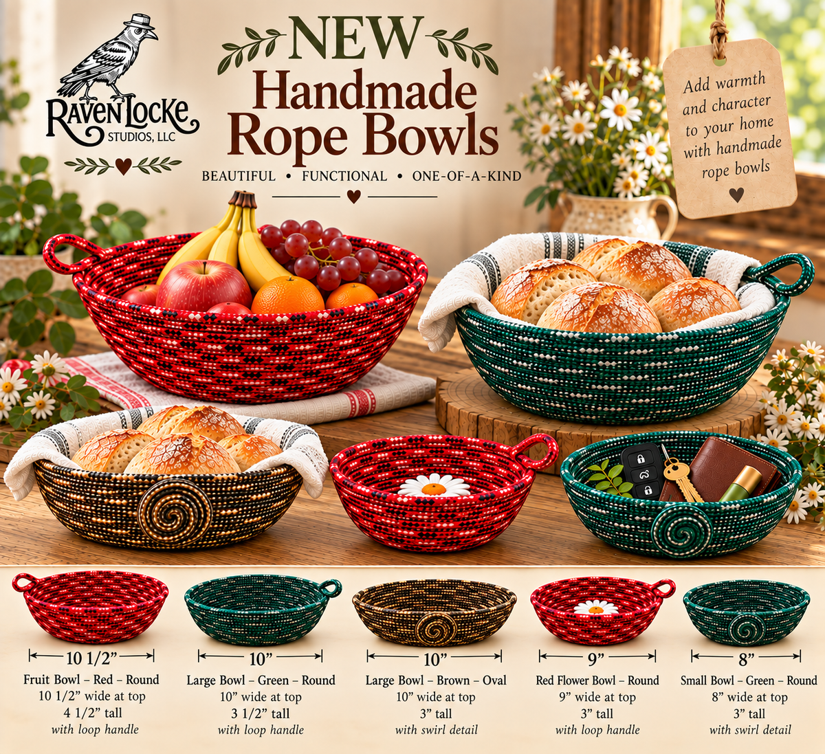 Handmade Coiled Rope Bowls – Choose Your Style
