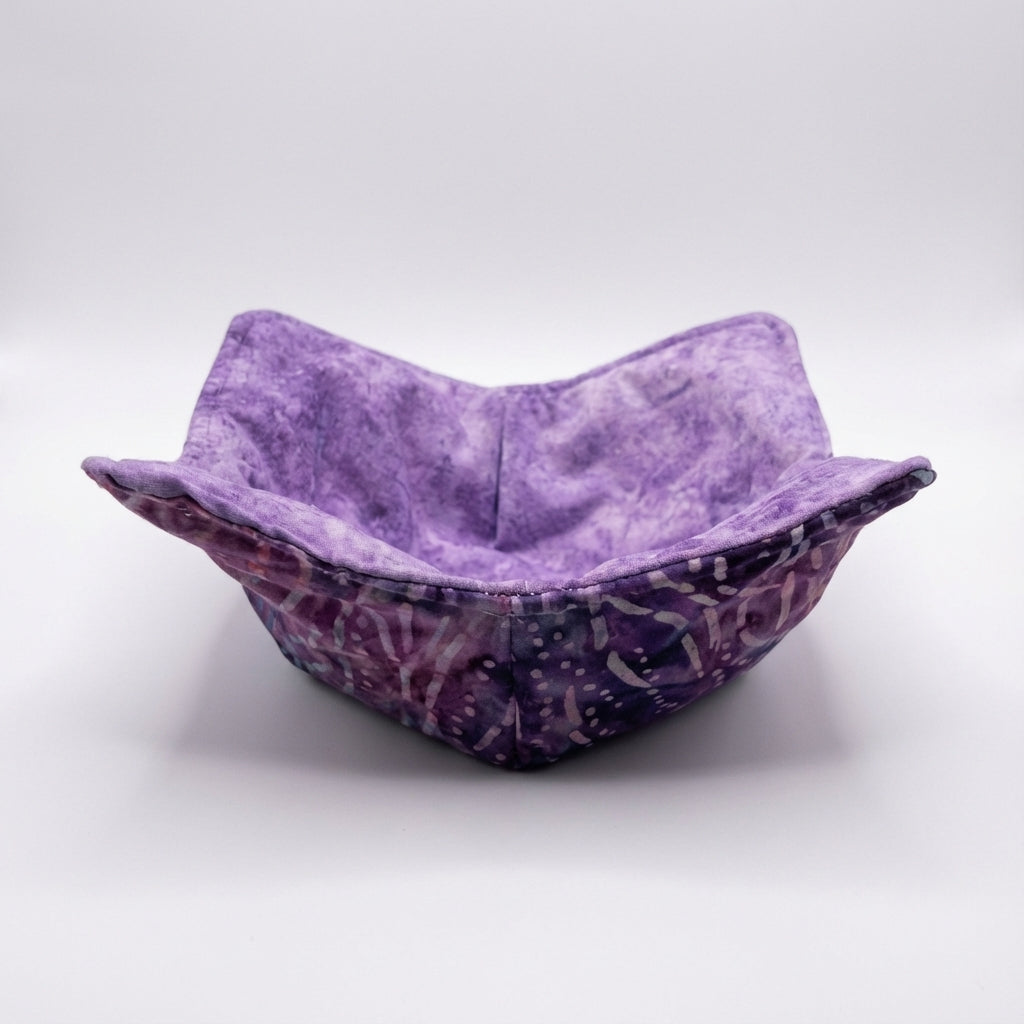 10" Purple Batik Bowl Cozy – Microwave Safe
