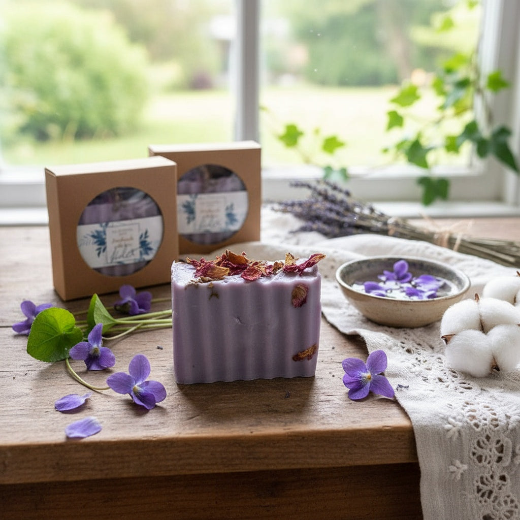 Violet Dreams Handmade Soap Bar – Floral, Luxurious & Skin-Softening
