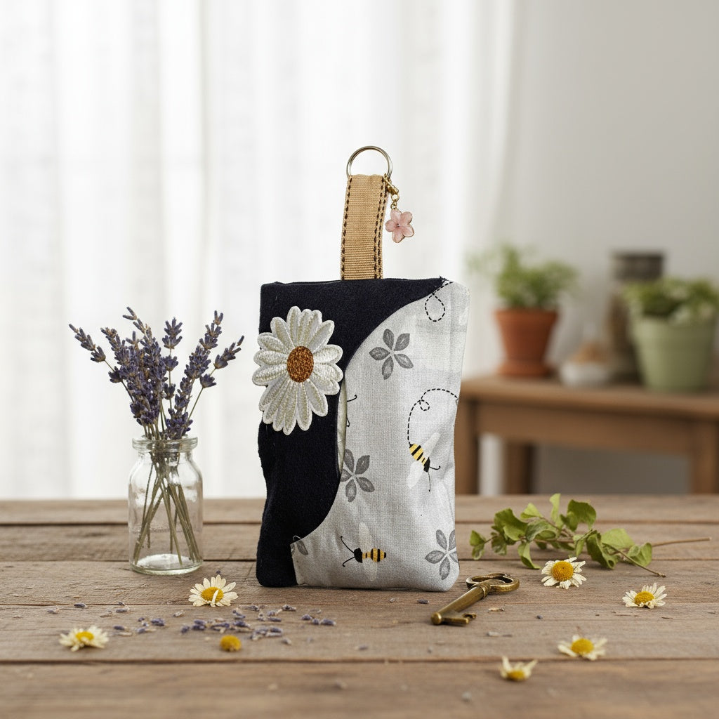 Travel Tissue Case Holder – Handmade from Recycled Cotton Fabric