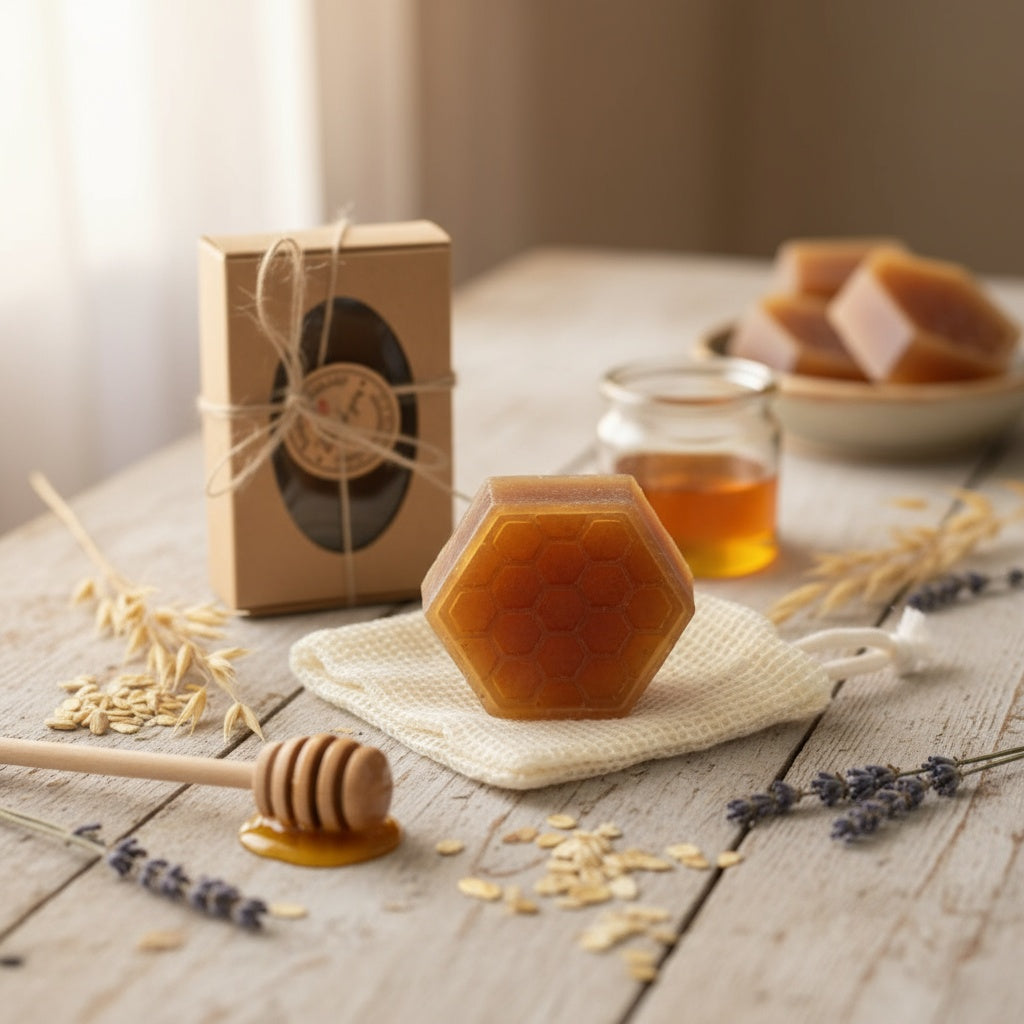 Honey & Oatmeal Nourishing Soap Bar – Handmade, Gentle, and Moisturizing